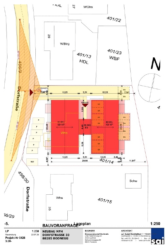 Bauvoranfrage Lageplan