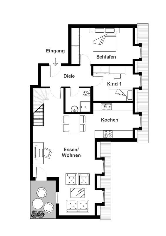Grundriss - 1 Dachgeschoss