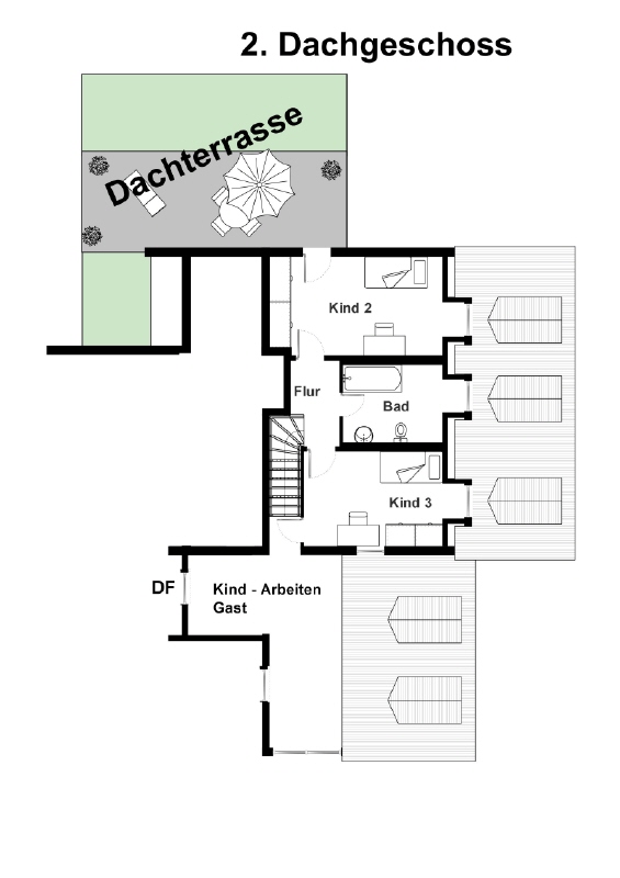 Grundriss - 2 Dachgeschoss